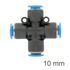Pu Hose Fitting 4 Way Connector 10mm